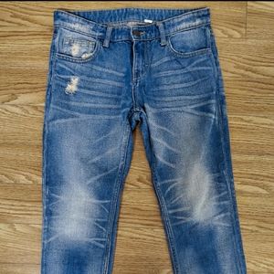 Mango cropped white washed jeans